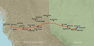 Northern Gateway route courtesy Enbridge. Click to enlarge