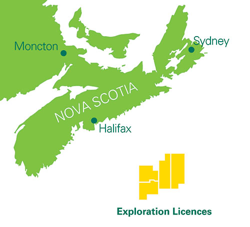 Nova Scotia exploration licenses map